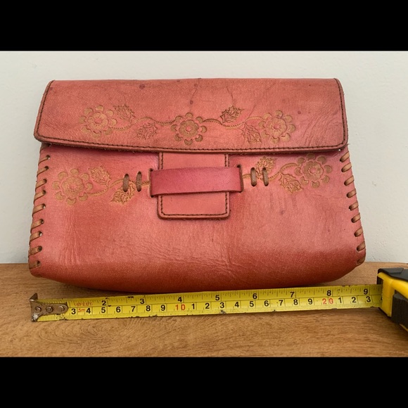 Vintage pink tooled leather wallet - Picture 6 of 7